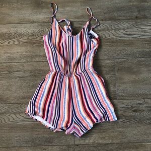 Nordstrom One Clothing Rainbow Stripe Romper SM